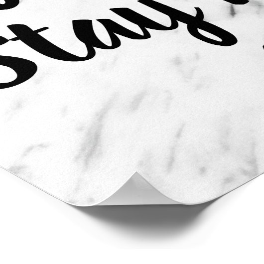 ワーク懸命ステイハンブル引用文ことわざモダン大理石 ポスター (角)