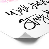 ワーク懸命ステイ謙虚なオフィスデスクウォールアート ポスター (角)