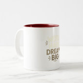 ワーク懸命ドリームビッグマグカップやる気を起こさせる- Coffee Cup ツートーンマグカップ (正面左)