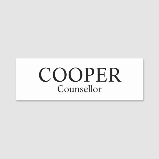 ワーク用のカスタムネームタグ, 名前とオフィス名付きのタグ 名札 (正面)