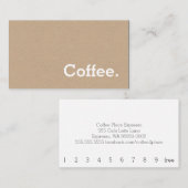 ワーシンプルドミニマロイヤリティコーヒーパンチカードクラフト ロイヤリティカード (正面/裏面)