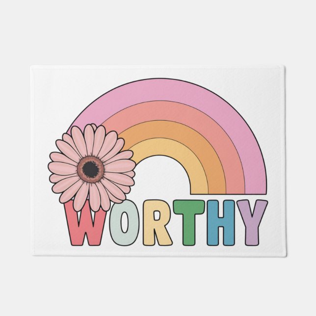 ワーシーレインボー開花 ドアマット (正面)