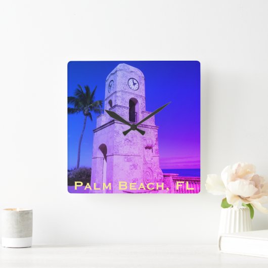 ワースアベニュークロックタワー – パームビーチ、フロリダ スクエア壁時計 (ホーム)