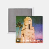 ワースアベニュークロックタワー – パームビーチ，フロリダ マグネット (正面/裏面)