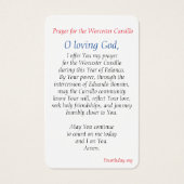 ワースターカーシロ祈りの言葉カード (裏面)