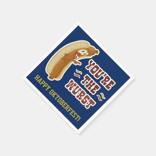 ワーストおもしろいブラトワーストオクトーバーフェストユーモア スタンダードカクテルナプキン (角)