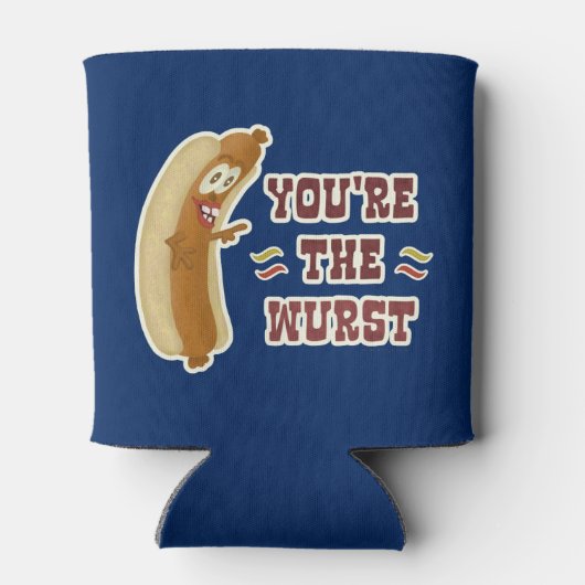 ワーストおもしろいブラトワーストオクトーバーフェストユーモア 缶クーラー (裏面)