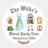 ワーストパーティーエバー |水彩オクトーバーフェストシール ラウンドシール (正面)