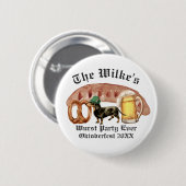 ワーストパーティーエバー |水彩オクトーバーフェストボタン 缶バッジ (正面&裏面)