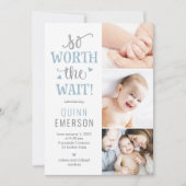 ワース待ちベビー写真の誕生のお知らせ シーズンカード (正面)