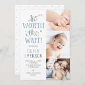 ワース待ちベビー写真の誕生のお知らせ シーズンカード (正面/裏面)