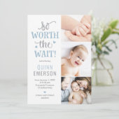 ワース待ちベビー写真の誕生のお知らせ シーズンカード (スタンド正面)
