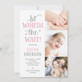 ワース待ちベビー写真の誕生のお知らせ シーズンカード (正面)