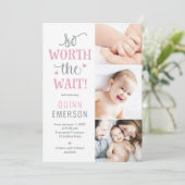 ワース待ちベビー写真の誕生のお知らせ シーズンカード (スタンド正面)