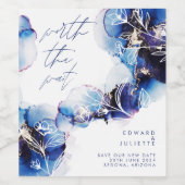 ワース待ち水色アゲートインジゴインクフローラ ワインラベル (シングルラベル)