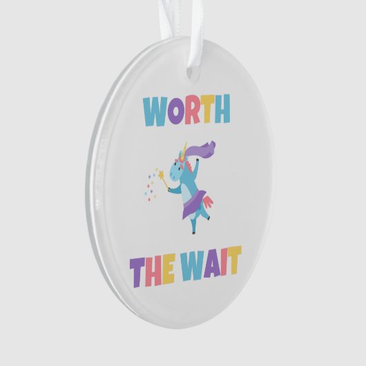 ワース・ザ・ウェイレインボー・ユニコーン新生児 – 採用 オーナメント (正面)