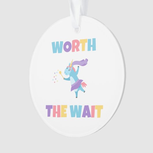 ワース・ザ・ウェイレインボー・ユニコーン新生児 – 採用 オーナメント (正面)