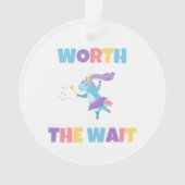 ワース・ザ・ウェイレインボー・ユニコーン新生児 – 採用 オーナメント (正面)