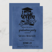 ワース・ザ・ハッスル – ブルー 招待状 (正面/裏面)