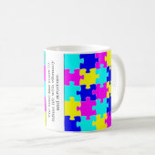 ワーズやる気を起こさせる&ジグソーカラフルパズルピース コーヒーマグカップ (正面右)