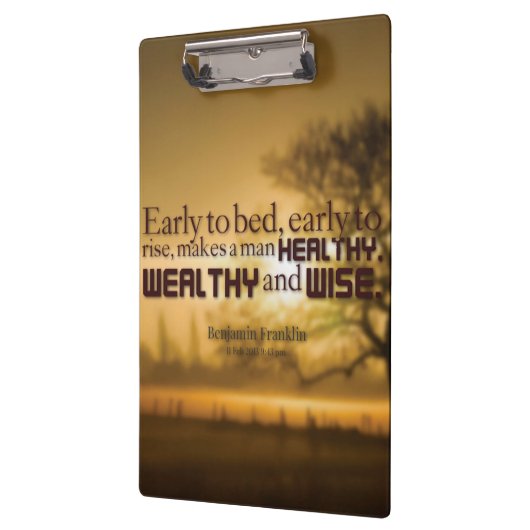 ワーズやる気を起こさせる- Benjamin Franklin引用文 クリップボード (左)