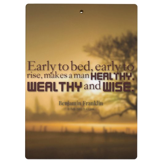 ワーズやる気を起こさせる- Benjamin Franklin引用文 クリップボード (裏面)