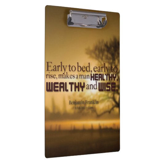 ワーズやる気を起こさせる- Benjamin Franklin引用文 クリップボード (右)