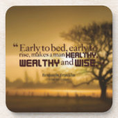 ワーズやる気を起こさせる- Benjamin Franklin引用文 コースター (正面)