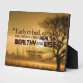 ワーズやる気を起こさせる- Benjamin Franklin引用文 フォトプラーク (側面)