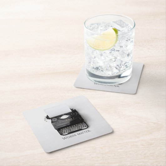 ワーズマタータイプライター スクエアペーパーコースター (インサイチュ)