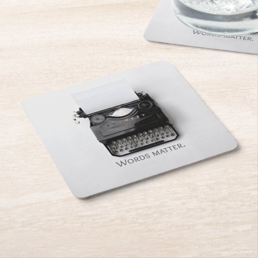 ワーズマタータイプライター スクエアペーパーコースター (アングル)