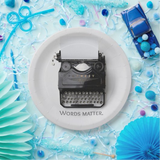 ワーズマタータイプライター ペーパープレート (パーティー)