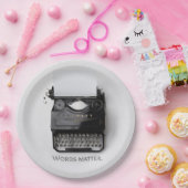 ワーズマタータイプライター ペーパープレート (パーティー)