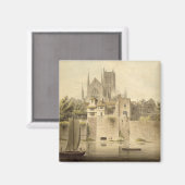 ワーチェスター大聖堂の西ビュー， 1798 (pap上の/c マグネット (正面/裏面)