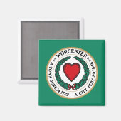 ワーチェスター市旗（マサチューセッツ州） マグネット (正面/裏面)