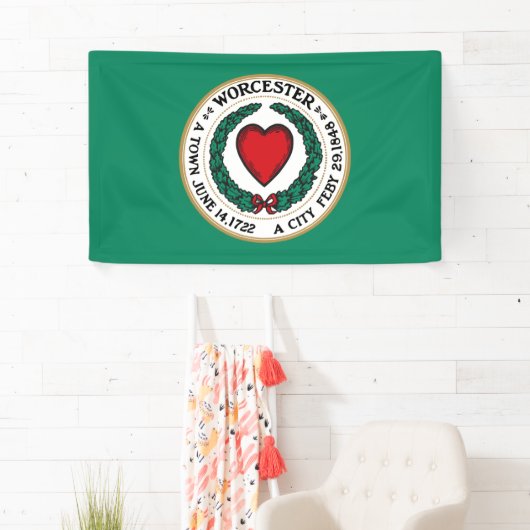 ワーチェスター市旗（マサチューセッツ州） 横断幕 (インサイチュ)