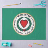 ワーチェスター市旗（マサチューセッツ州） 薄葉紙 (クラフト)