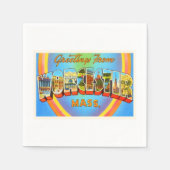 ワーチェスター・マサチューセッツ州MAヴィンテージ旅行お土産 スタンダードカクテルナプキン (正面)