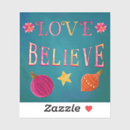 ワーッカラフルト・アート・インスピレーション信じラブ シール