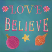 ワーッカラフルト・アート・インスピレーション信じラブ シール (正面)