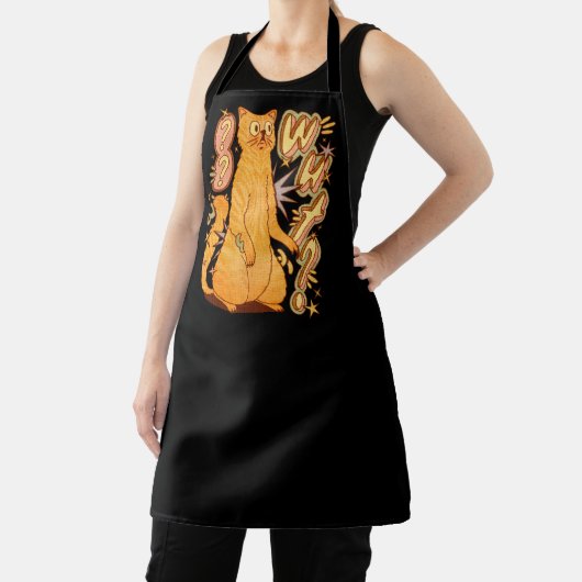 ワーッ？オレンジキャットイラストレーション エプロン (インサイチュ)