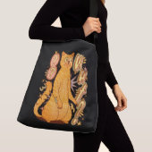 ワーッ？オレンジキャットイラストレーション クロスボディバッグ (クローズアップ)