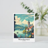 ワーテルゼオーストリアトラベルヴィンテージイラストレーション ポストカード (スタンド正面)