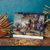 ワーテルローの戦いの馬の衛兵、彫刻 フォトプラーク (側面)