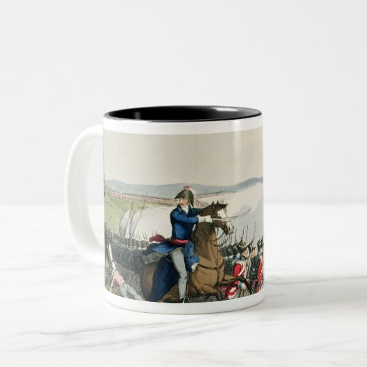 ワーテルローの戦いは井戸の公爵によって決定しました ツートーンマグカップ (正面左)