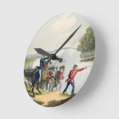 ワーテルローの戦いは井戸の公爵によって決定しました ラウンド壁時計 (傾斜)