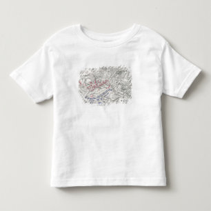 ワーテルローの戦い、1815年6月18日のシート第1 (英語 トドラーTシャツ