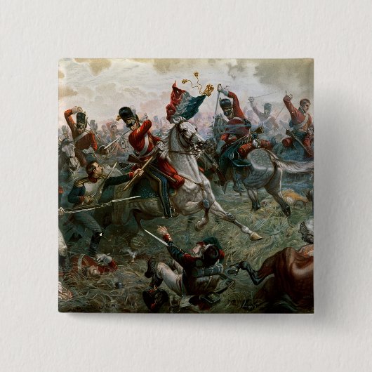 ワーテルローの戦い、1815年6月18日1898年(色l 缶バッジ (正面)