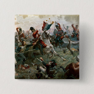 ワーテルローの戦い、1815年6月18日1898年(色l 缶バッジ