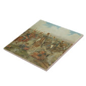 ワーテルローの戦い、1815年6月18日(w/c papで タイル (側面)